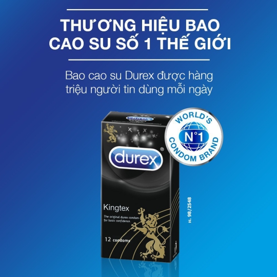 Bao cao su Durex Kingtex ôm sát, size 49mm