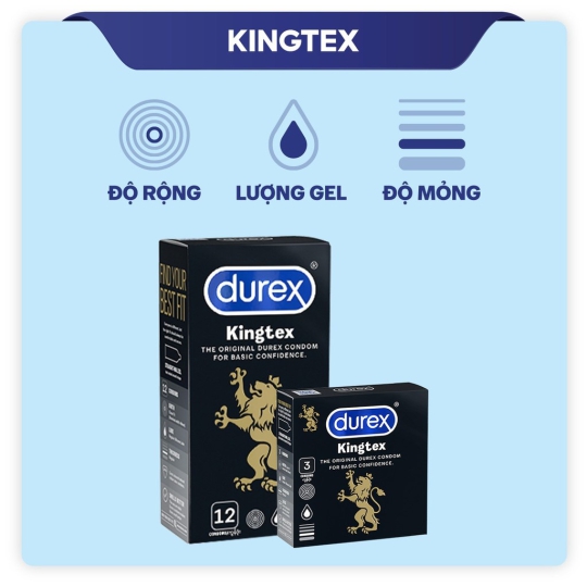 Bao cao su Durex Kingtex ôm sát, size 49mm