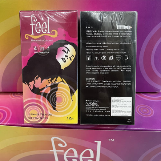 Bao cao su feel 4in1 hộp 12 cái