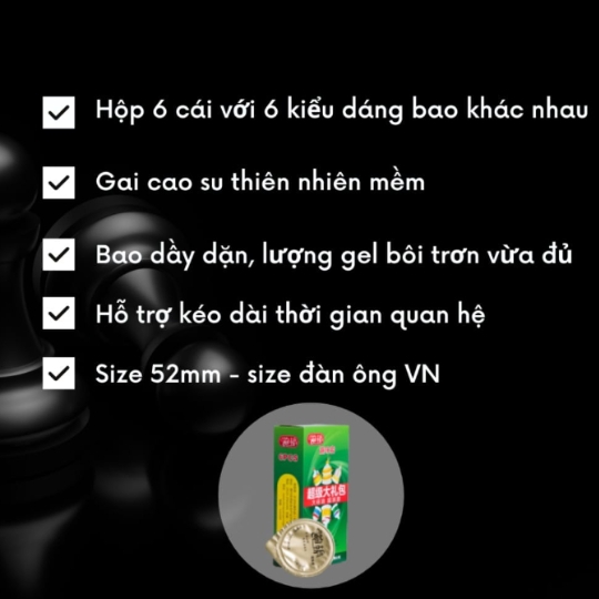 Bao cao su runbo big hộp 6 cái - gai to 6 mẫu gai , tăng hưng phấn cho bạn tình.
