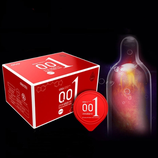 Bao cao su Olo 001 hộp 10 cái  - làm ấm , siêu mỏng .