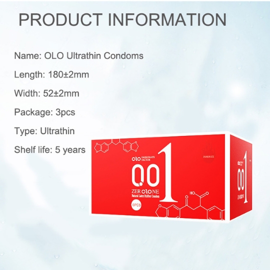 Bao cao su Olo 001 hộp 10 cái  - làm ấm , siêu mỏng .
