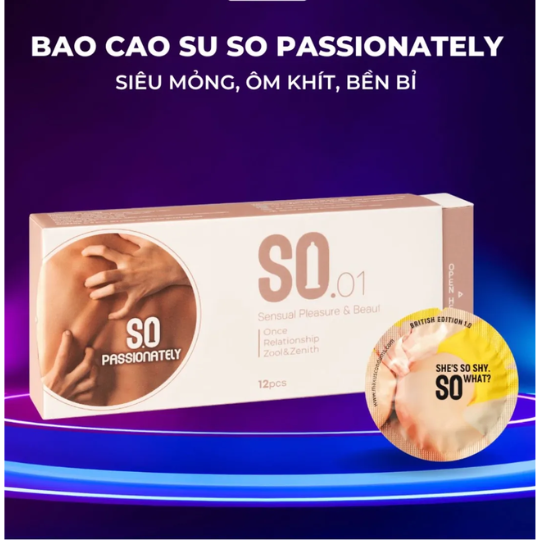 Bao cao su SO hương cà phê siêu mỏng hộp 12 cái