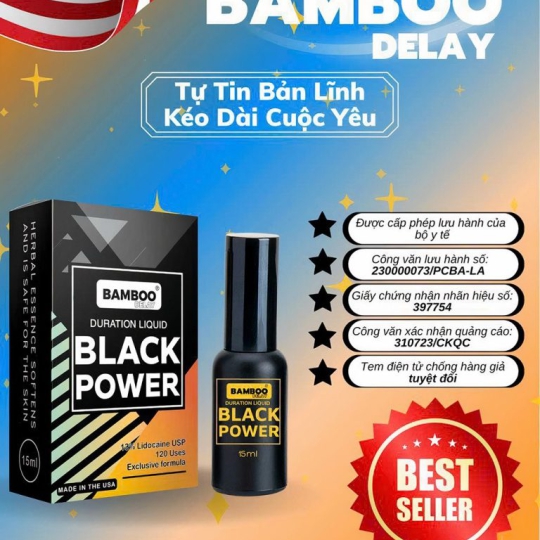 Xịt kéo dài thời gian quan hệ Bamboo black power - dung tích 15ml