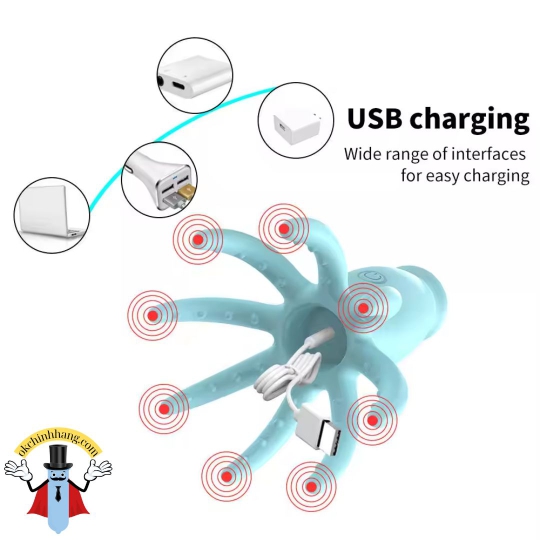 Trứng rung bạch tuộc điều khiển từ xa.