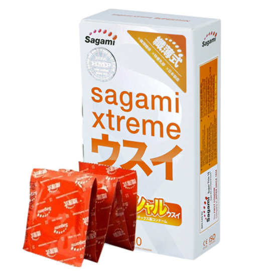 Bao cao su sagami xtreme mỏng hộp 10 cái - siêu mỏng