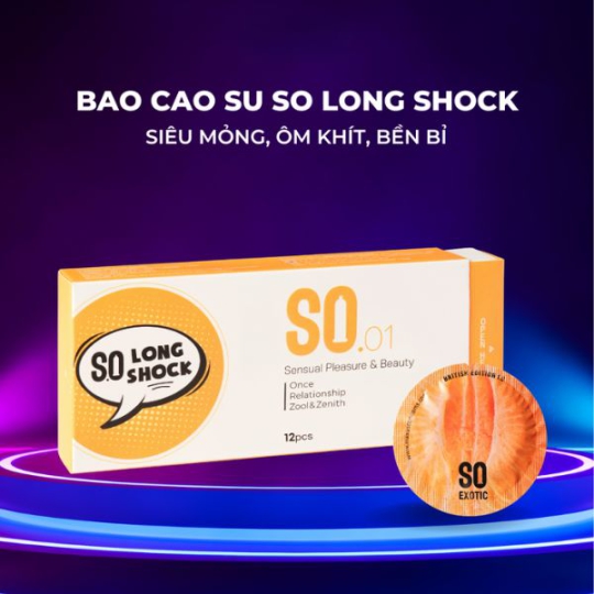 Bao cao su SO Long Shock kéo dài 9% ,siêu mỏng hộp 12 cái