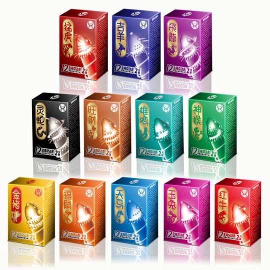 Bao cao su 12 con giáp hộp 2 cái